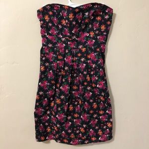 Pins and Needles M Strapless Floral Mini Dress